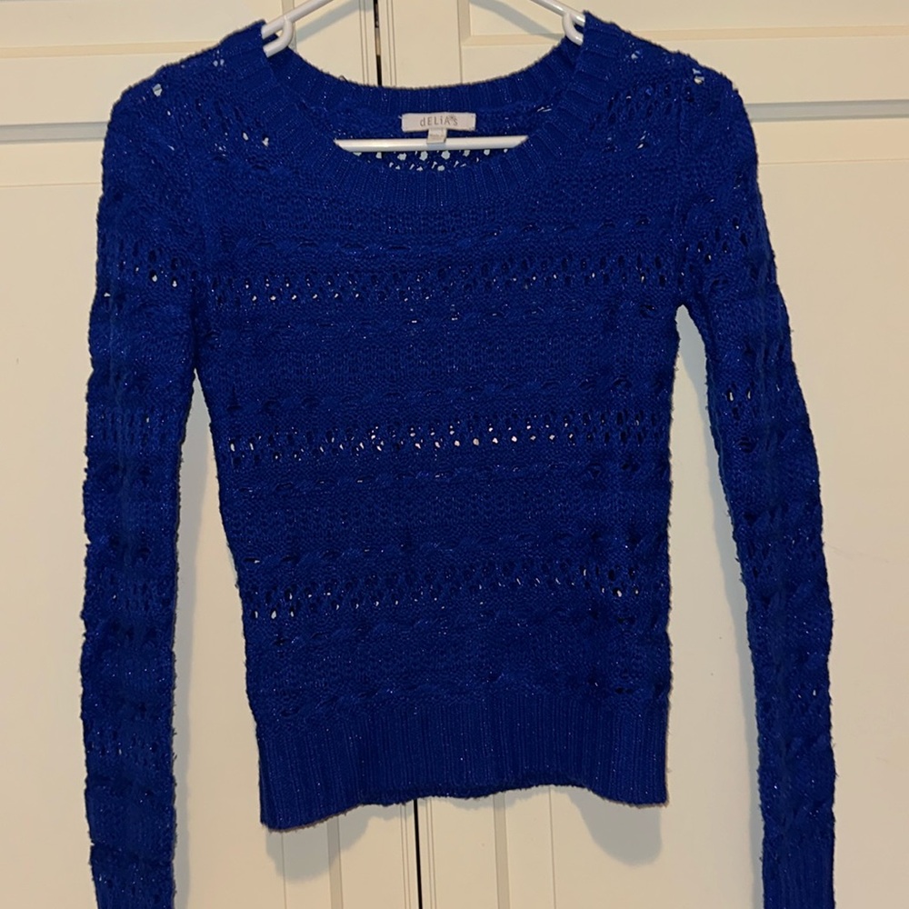 Delia’s blue sparkly sweater